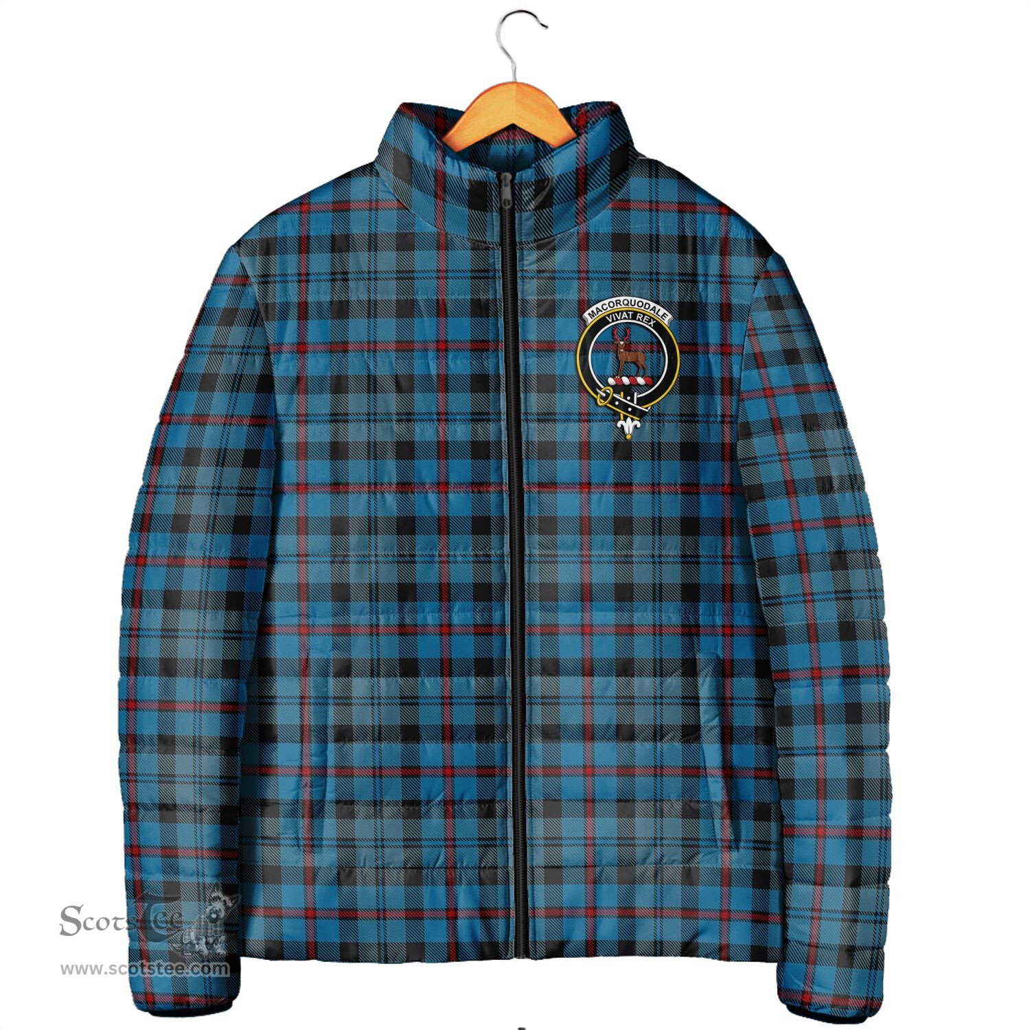Scottish MacCorquodale Clan Crest Tartan Padded Jacket with Family Crest - Tartan Plaid Jacket ScotsTee Shop - Tartan Plaid - scotstee.com