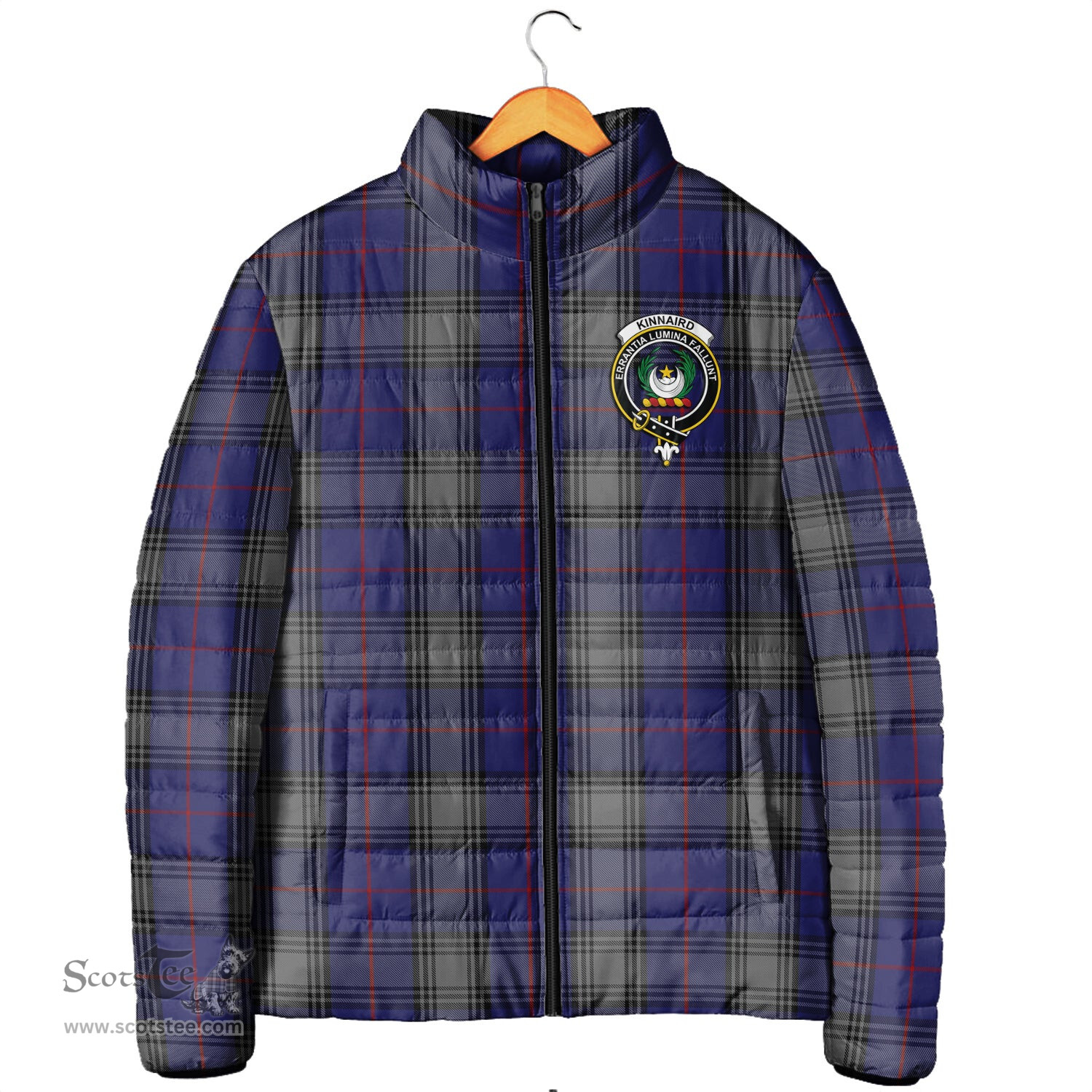 Scottish Kinnaird Clan Crest Tartan Padded Jacket with Family Crest - Tartan Plaid Jacket ScotsTee Shop - Tartan Plaid - scotstee.com