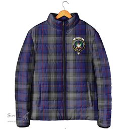 Scottish Kinnaird Clan Crest Tartan Padded Jacket with Family Crest - Tartan Plaid Jacket ScotsTee Shop - Tartan Plaid - scotstee.com