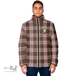 Scottish Lindsay Dress Red Clan Crest Tartan Padded Jacket with Family Crest - Tartan Plaid Jacket ScotsTee Shop - Tartan Plaid - scotstee.com