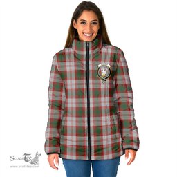 Scottish Lindsay Dress Red Clan Crest Tartan Padded Jacket with Family Crest - Tartan Plaid Jacket ScotsTee Shop - Tartan Plaid - scotstee.com