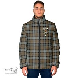 Scottish Graham of Menteith Weathered Clan Crest Tartan Padded Jacket with Family Crest - Tartan Plaid Jacket ScotsTee Shop - Tartan Plaid - scotstee.com