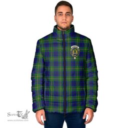 Scottish Johnstone-Johnston Modern Clan Crest Tartan Padded Jacket with Family Crest - Tartan Plaid Jacket ScotsTee Shop - Tartan Plaid - scotstee.com