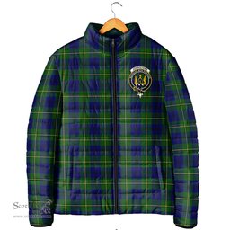 Scottish Johnstone-Johnston Modern Clan Crest Tartan Padded Jacket with Family Crest - Tartan Plaid Jacket ScotsTee Shop - Tartan Plaid - scotstee.com
