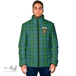 Scottish Hay Hunting Clan Crest Tartan Padded Jacket with Family Crest - Tartan Plaid Jacket ScotsTee Shop - Tartan Plaid - scotstee.com