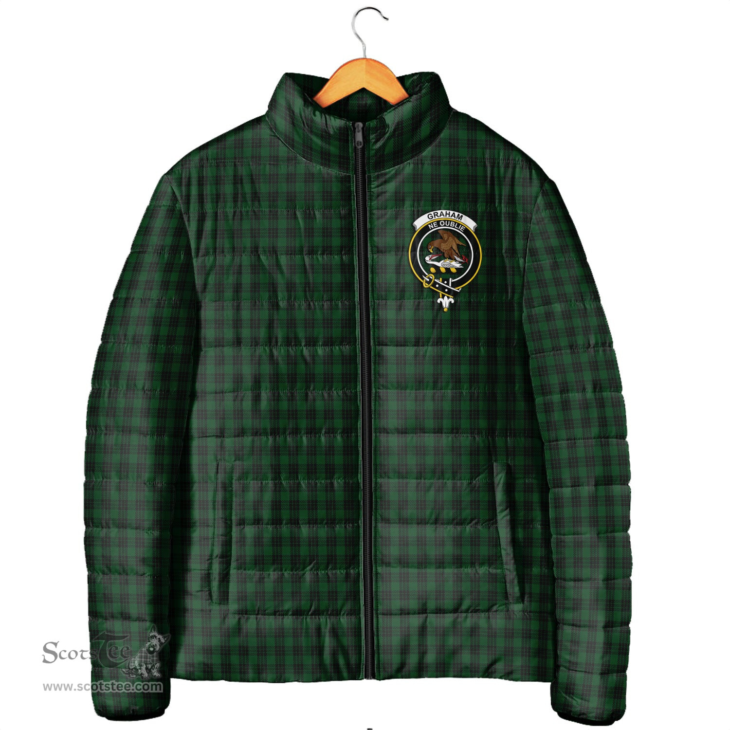 Scottish Graham Clan Crest Tartan Padded Jacket with Family Crest - Tartan Plaid Jacket ScotsTee Shop - Tartan Plaid - scotstee.com