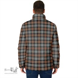 Scottish Gunn Weathered Clan Crest Tartan Padded Jacket with Family Crest - Tartan Plaid Jacket ScotsTee Shop - Tartan Plaid - scotstee.com