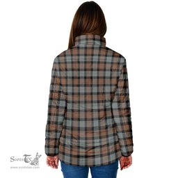 Scottish Gunn Weathered Clan Crest Tartan Padded Jacket with Family Crest - Tartan Plaid Jacket ScotsTee Shop - Tartan Plaid - scotstee.com