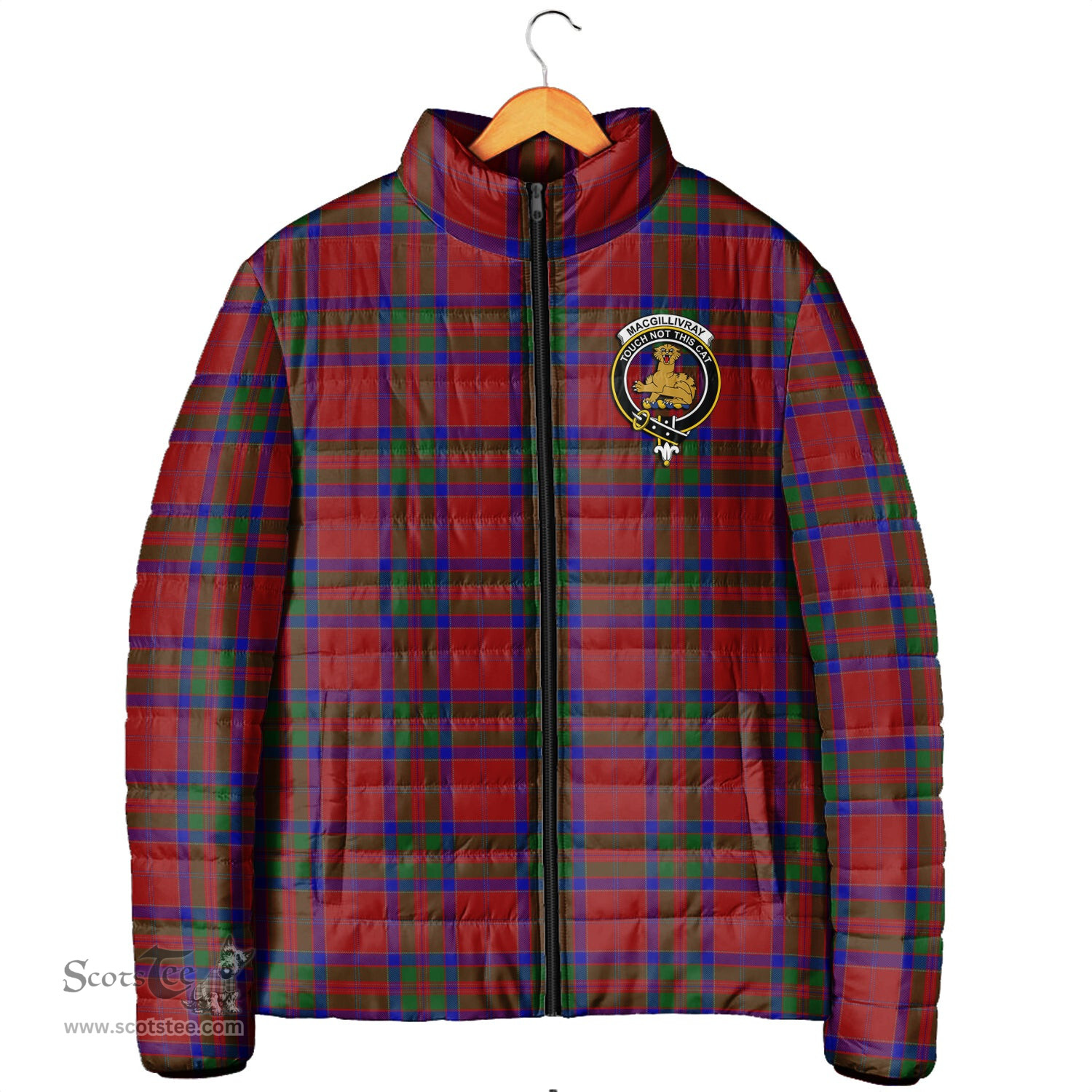 Scottish MacGillivray Clan Crest Tartan Padded Jacket with Family Crest - Tartan Plaid Jacket ScotsTee Shop - Tartan Plaid - scotstee.com