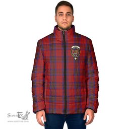 Scottish Leslie Red Clan Crest Tartan Padded Jacket with Family Crest - Tartan Plaid Jacket ScotsTee Shop - Tartan Plaid - scotstee.com