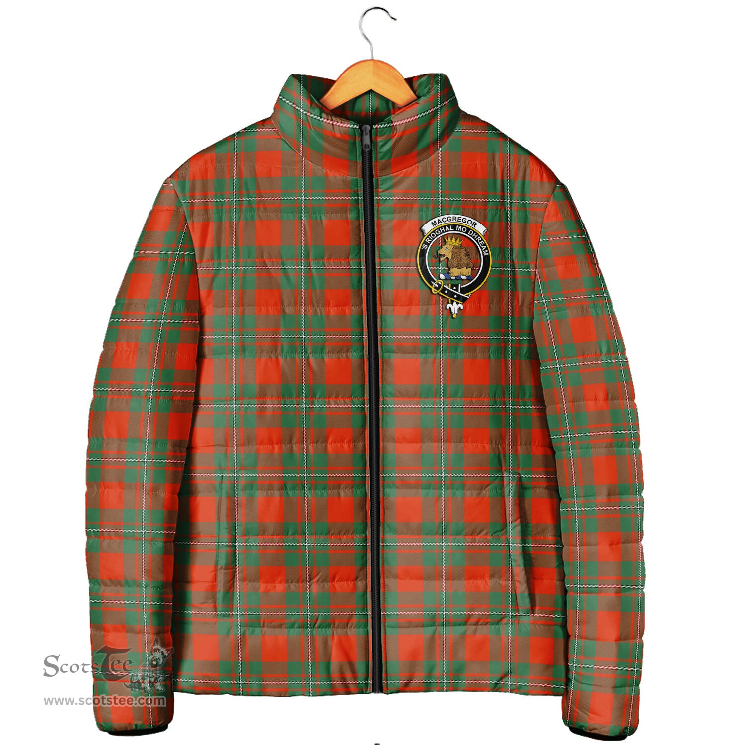 Scottish MacGregor Ancient Clan Crest Tartan Padded Jacket with Family Crest - Tartan Plaid Jacket ScotsTee Shop - Tartan Plaid - scotstee.com