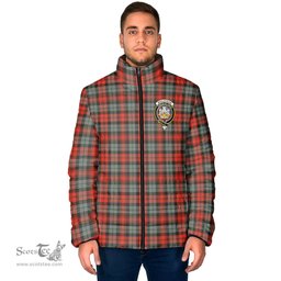 Scottish MacLachlan Weathered Clan Crest Tartan Padded Jacket with Family Crest - Tartan Plaid Jacket ScotsTee Shop - Tartan Plaid - scotstee.com