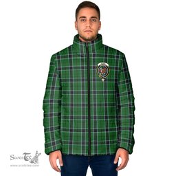 Scottish Innes Hunting Clan Crest Tartan Padded Jacket with Family Crest - Tartan Plaid Jacket ScotsTee Shop - Tartan Plaid - scotstee.com