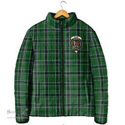 Scottish Innes Hunting Clan Crest Tartan Padded Jacket with Family Crest - Tartan Plaid Jacket ScotsTee Shop - Tartan Plaid - scotstee.com