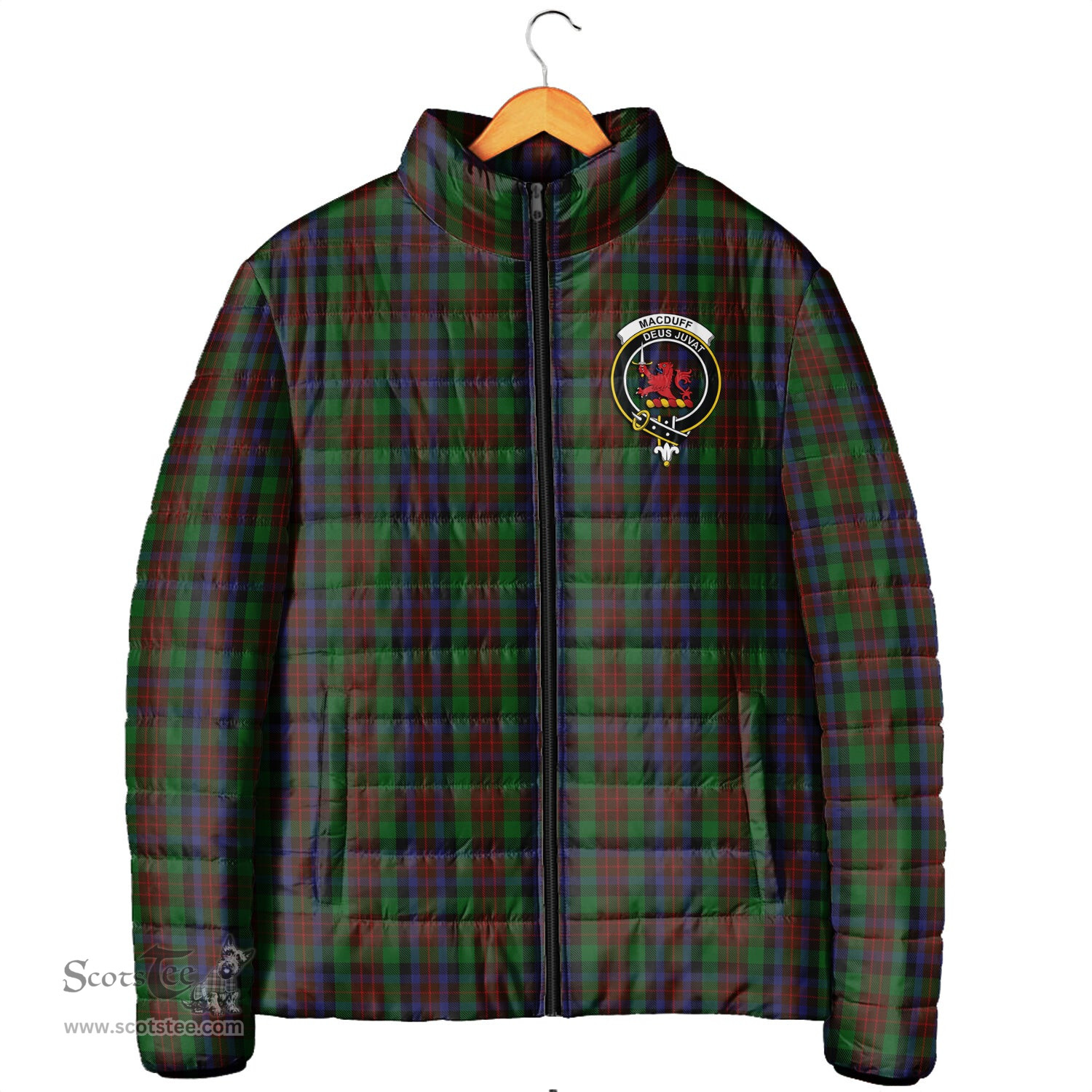Scottish MacDuff Hunting Clan Crest Tartan Padded Jacket with Family Crest - Tartan Plaid Jacket ScotsTee Shop - Tartan Plaid - scotstee.com