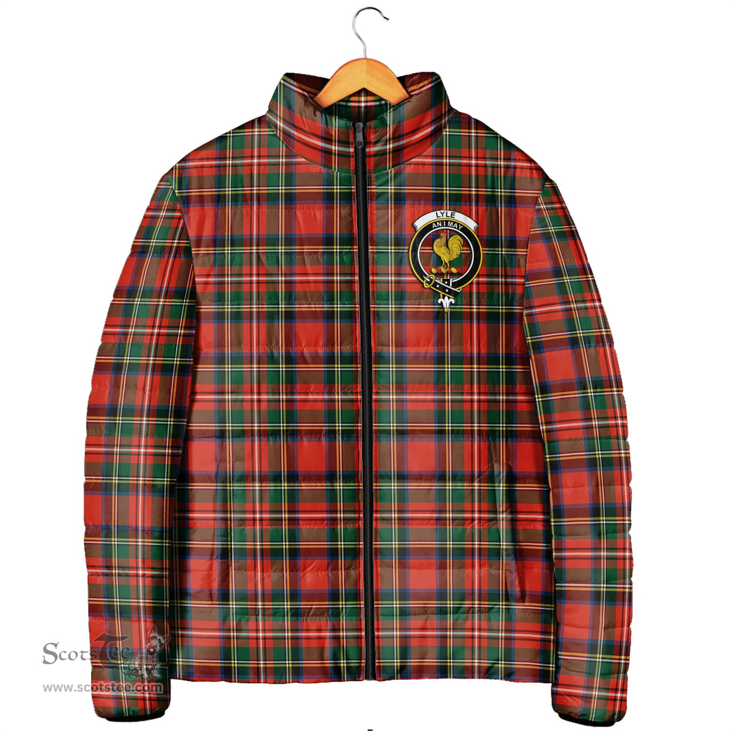 Scottish Lyle Clan Crest Tartan Padded Jacket with Family Crest - Tartan Plaid Jacket ScotsTee Shop - Tartan Plaid - scotstee.com