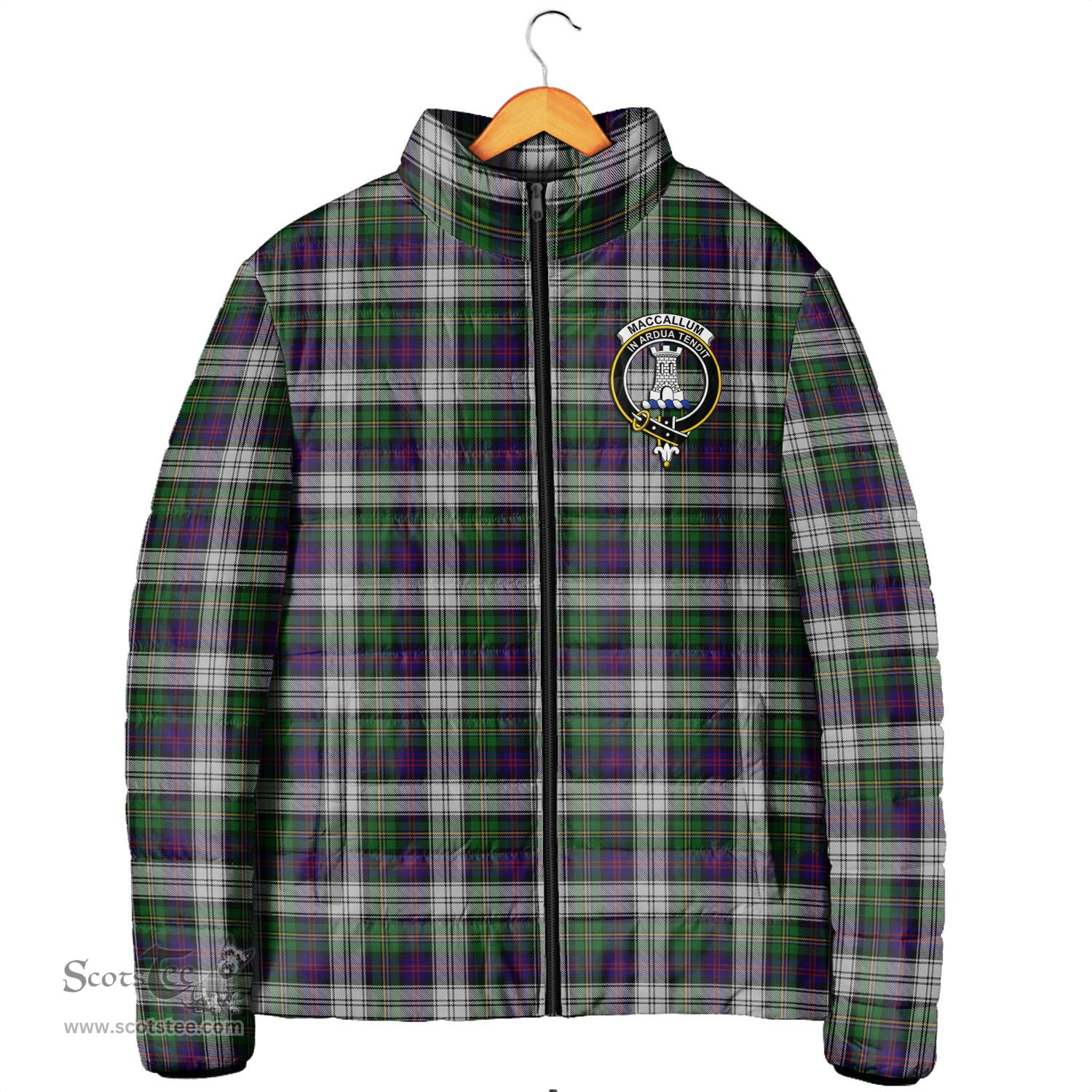Scottish MacCallum Dress Clan Crest Tartan Padded Jacket with Family Crest - Tartan Plaid Jacket ScotsTee Shop - Tartan Plaid - scotstee.com