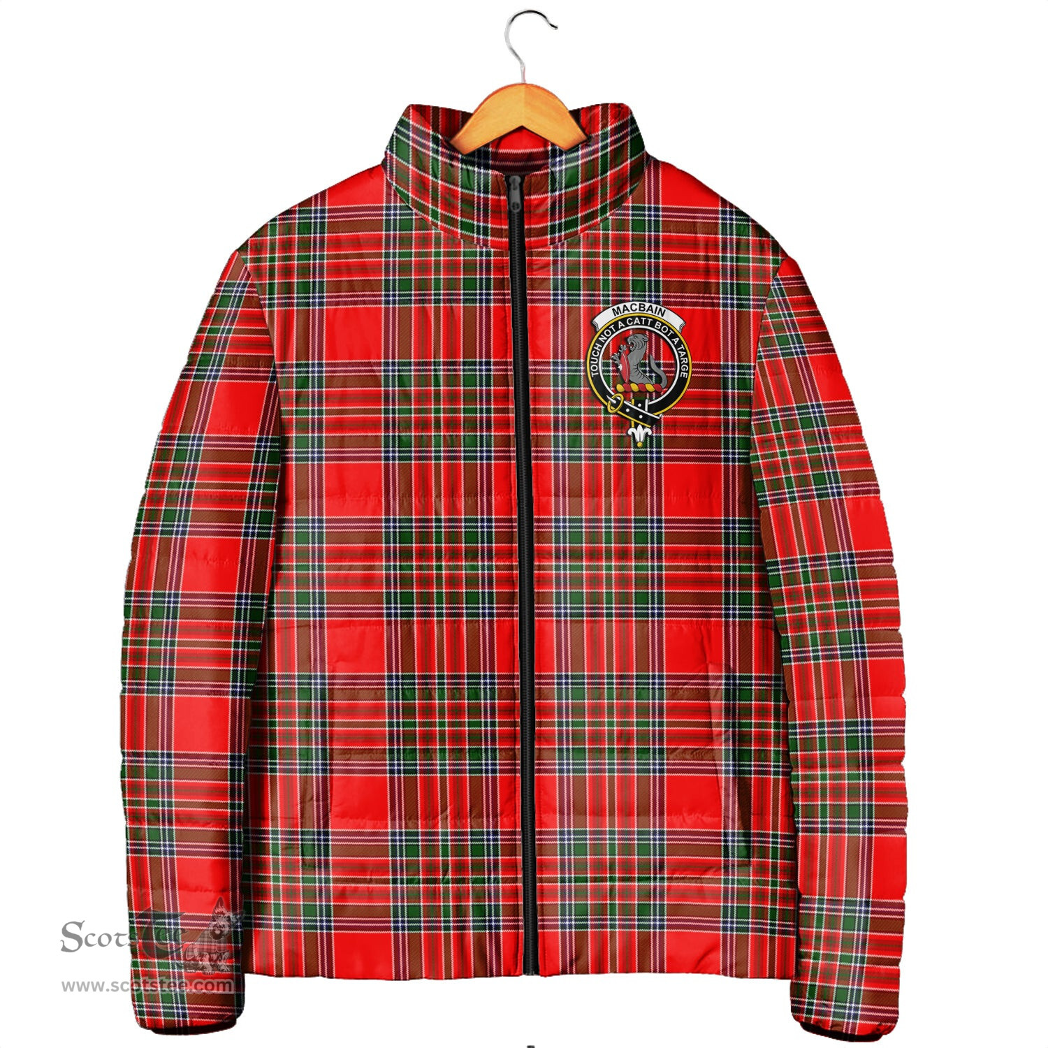 Scottish MacBain Clan Crest Tartan Padded Jacket with Family Crest - Tartan Plaid Jacket ScotsTee Shop - Tartan Plaid - scotstee.com