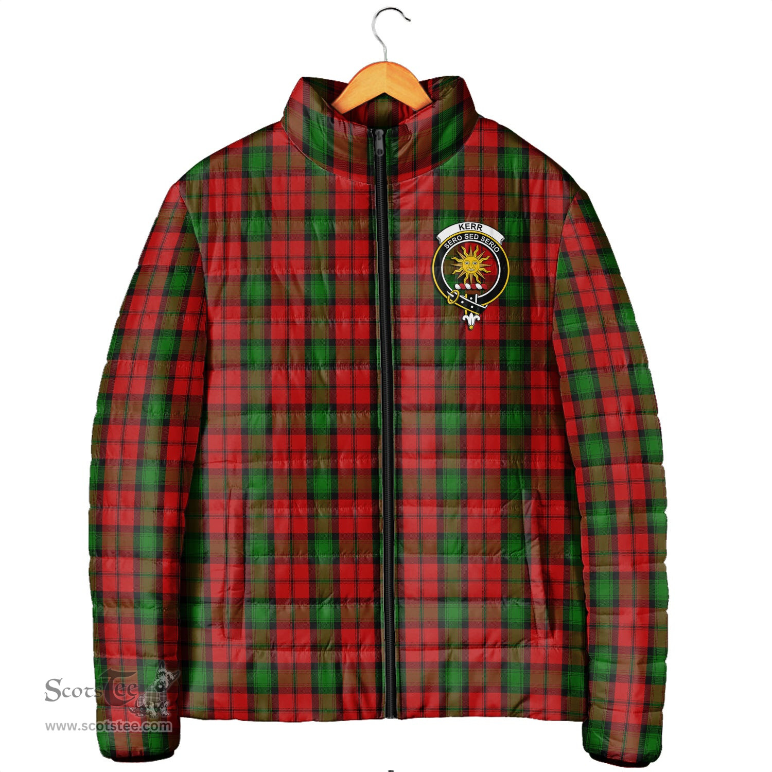 Scottish Kerr Clan Crest Tartan Padded Jacket with Family Crest - Tartan Plaid Jacket ScotsTee Shop - Tartan Plaid - scotstee.com