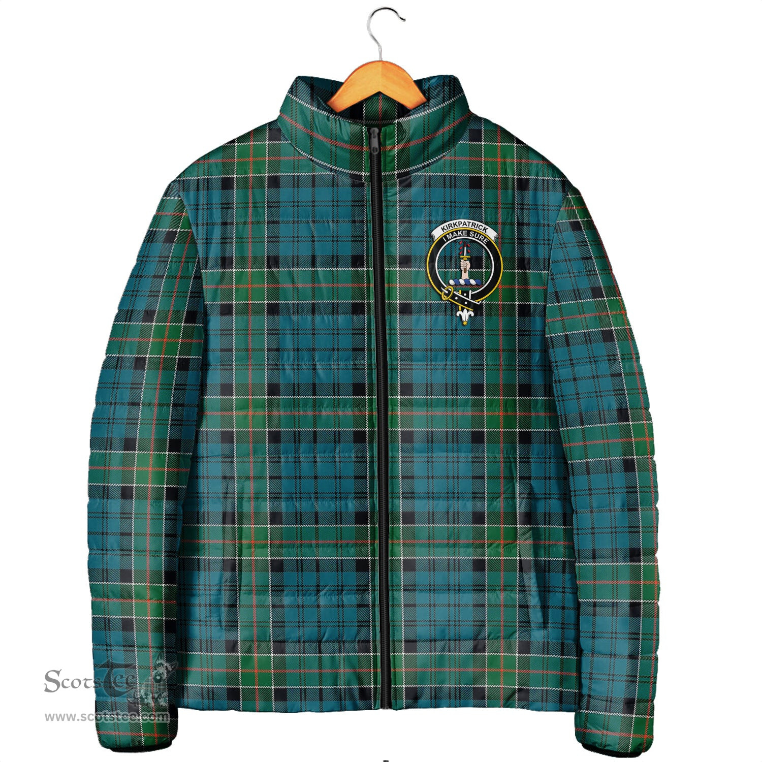 Scottish Kirkpatrick Clan Crest Tartan Padded Jacket with Family Crest - Tartan Plaid Jacket ScotsTee Shop - Tartan Plaid - scotstee.com