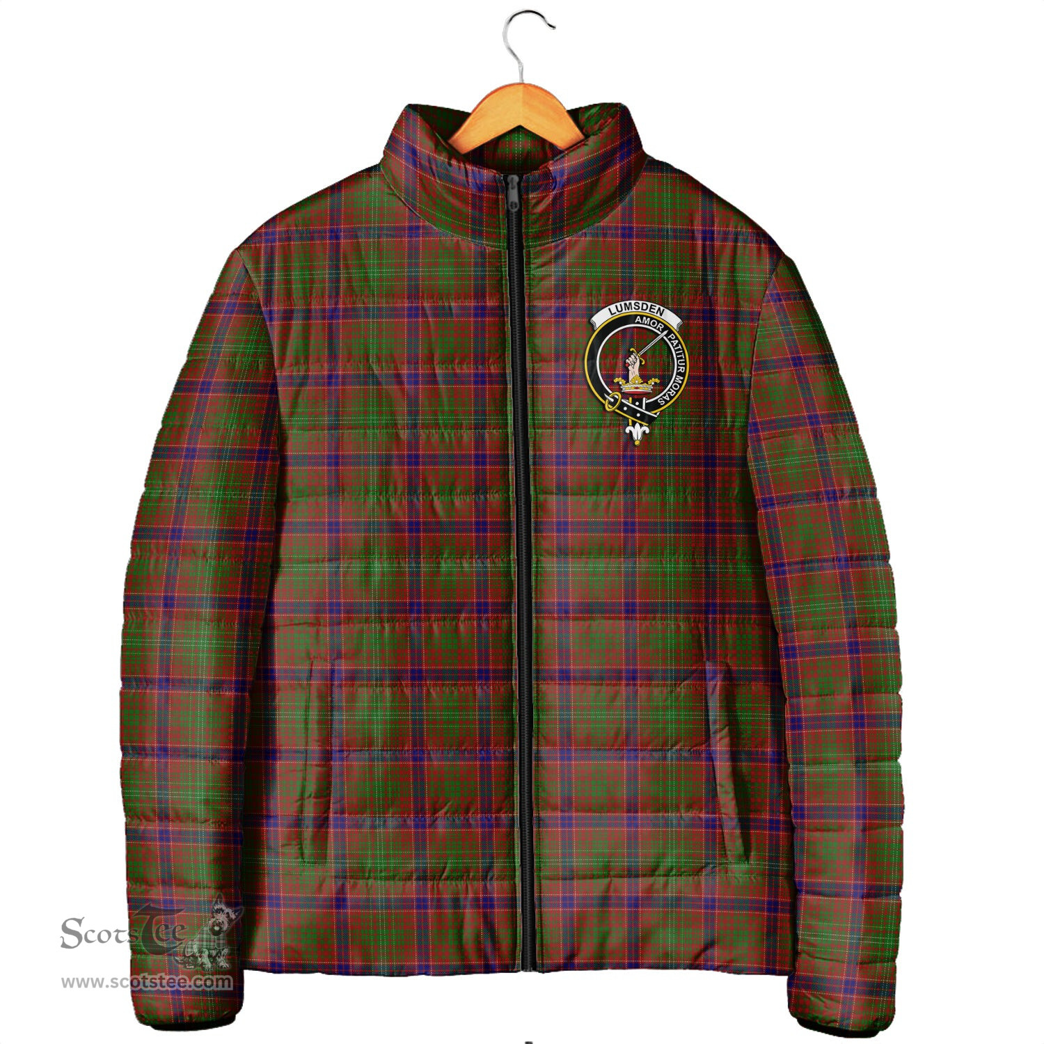 Scottish Lumsden Clan Crest Tartan Padded Jacket with Family Crest - Tartan Plaid Jacket ScotsTee Shop - Tartan Plaid - scotstee.com