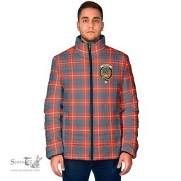 Scottish Hamilton Ancient Clan Crest Tartan Padded Jacket with Family Crest - Tartan Plaid Jacket ScotsTee Shop - Tartan Plaid - scotstee.com