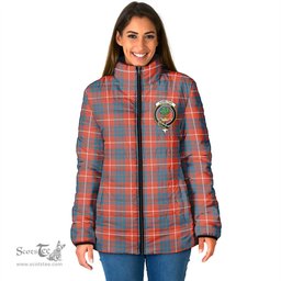 Scottish Hamilton Ancient Clan Crest Tartan Padded Jacket with Family Crest - Tartan Plaid Jacket ScotsTee Shop - Tartan Plaid - scotstee.com