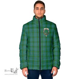 Scottish Irvine of Bonshaw Clan Crest Tartan Padded Jacket with Family Crest - Tartan Plaid Jacket ScotsTee Shop - Tartan Plaid - scotstee.com
