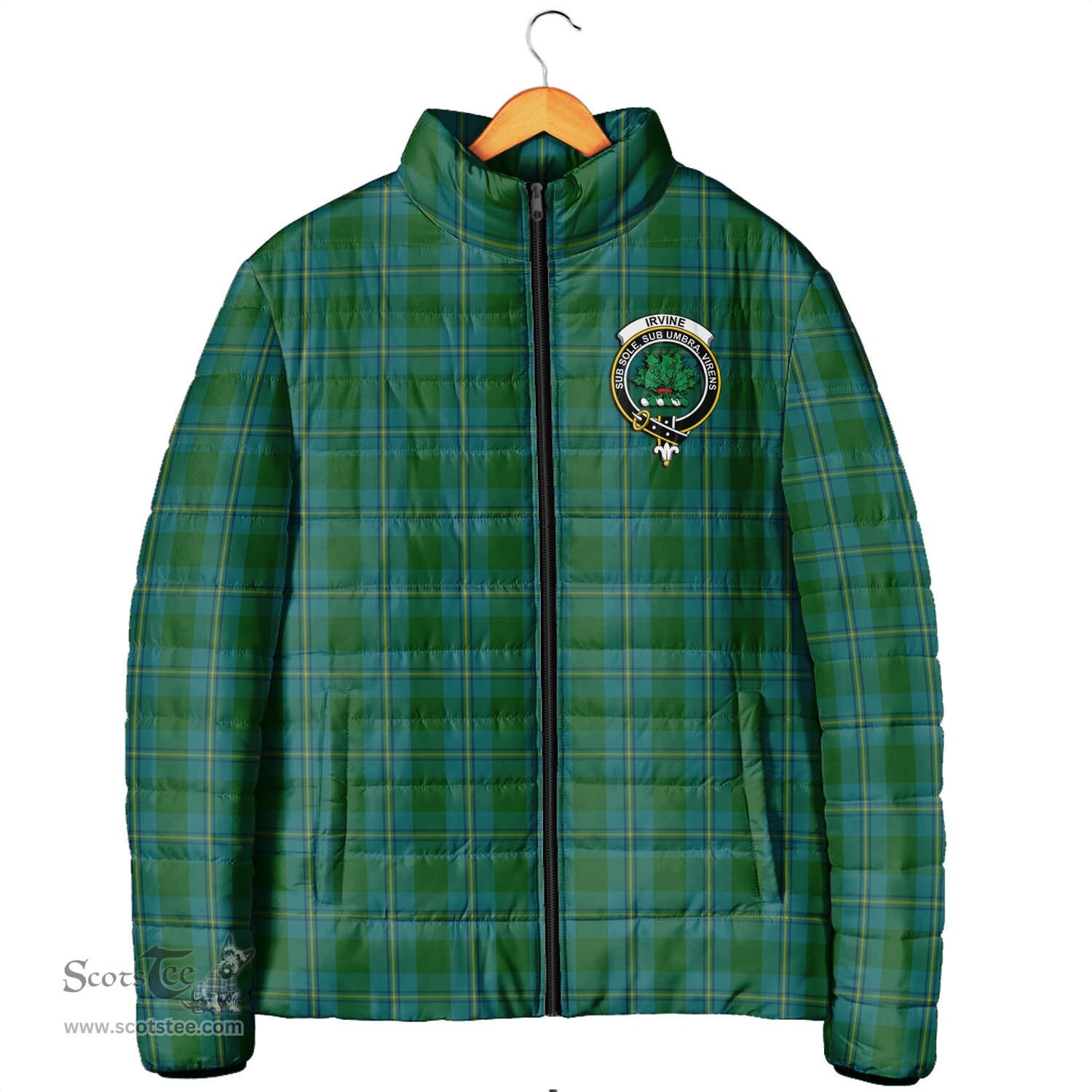 Scottish Irvine of Bonshaw Clan Crest Tartan Padded Jacket with Family Crest - Tartan Plaid Jacket ScotsTee Shop - Tartan Plaid - scotstee.com