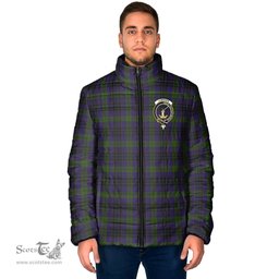 Scottish Lumsden Hunting Clan Crest Tartan Padded Jacket with Family Crest - Tartan Plaid Jacket ScotsTee Shop - Tartan Plaid - scotstee.com