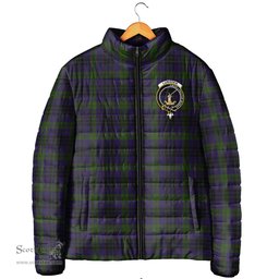 Scottish Lumsden Hunting Clan Crest Tartan Padded Jacket with Family Crest - Tartan Plaid Jacket ScotsTee Shop - Tartan Plaid - scotstee.com