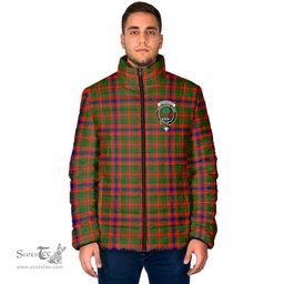 Scottish Kinninmont Clan Crest Tartan Padded Jacket with Family Crest - Tartan Plaid Jacket ScotsTee Shop - Tartan Plaid - scotstee.com