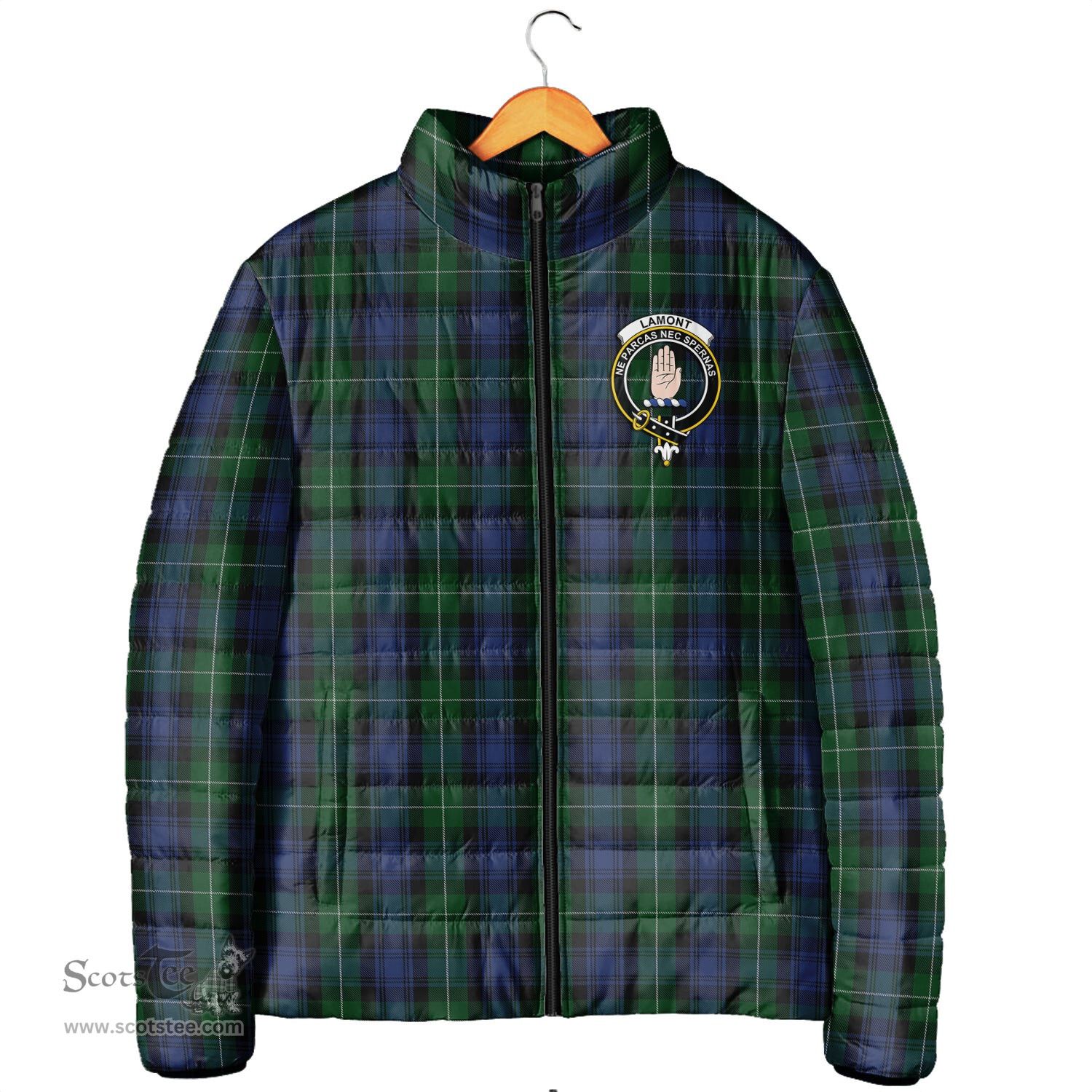 Scottish Lamont #2 Clan Crest Tartan Padded Jacket with Family Crest - Tartan Plaid Jacket ScotsTee Shop - Tartan Plaid - scotstee.com