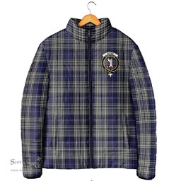 Scottish Napier Clan Crest Tartan Padded Jacket with Family Crest - Tartan Plaid Jacket ScotsTee Shop - Tartan Plaid - scotstee.com
