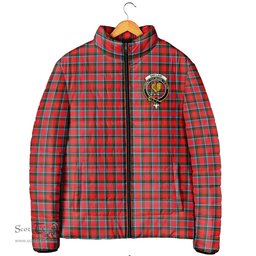 Scottish Sinclair Modern Clan Crest Tartan Padded Jacket with Family Crest - Tartan Plaid Jacket ScotsTee Shop - Tartan Plaid - scotstee.com