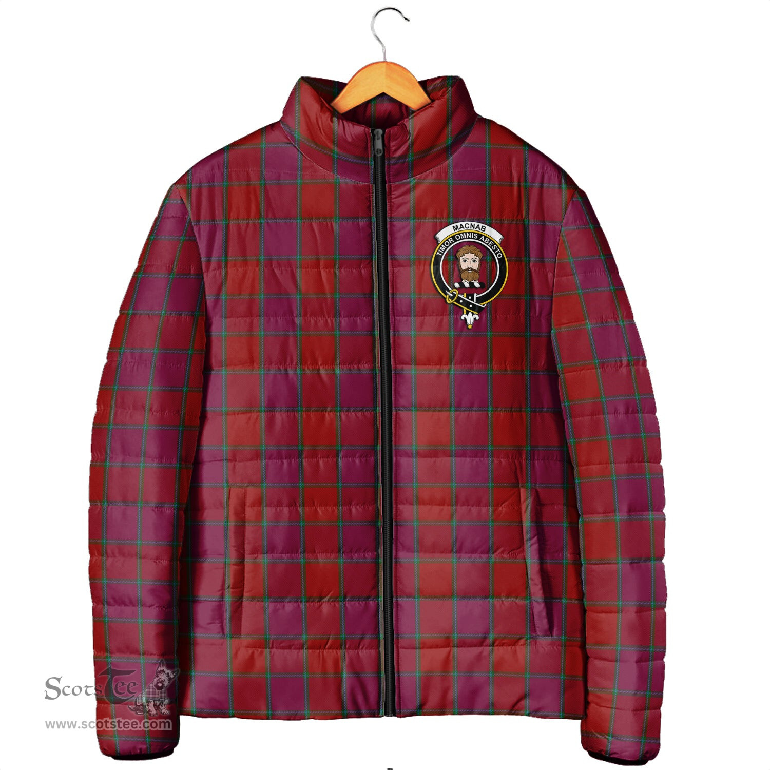 Scottish MacNab Old Clan Crest Tartan Padded Jacket with Family Crest - Tartan Plaid Jacket ScotsTee Shop - Tartan Plaid - scotstee.com