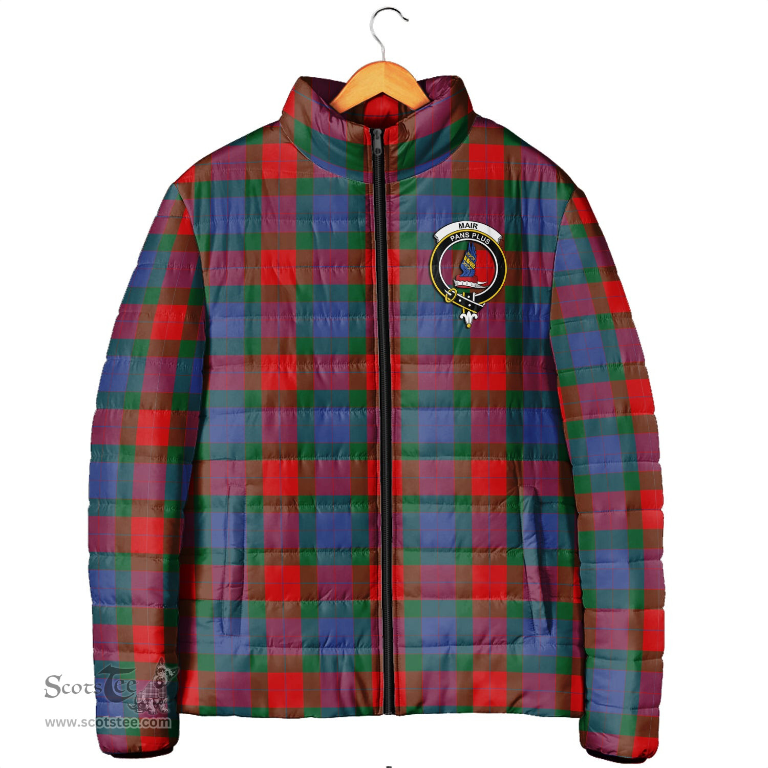 Scottish Mar Clan Crest Tartan Padded Jacket with Family Crest - Tartan Plaid Jacket ScotsTee Shop - Tartan Plaid - scotstee.com