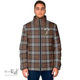Scottish MacRae Hunting Weathered Clan Crest Tartan Padded Jacket with Family Crest - Tartan Plaid Jacket ScotsTee Shop - Tartan Plaid - scotstee.com