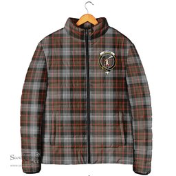 Scottish MacRae Hunting Weathered Clan Crest Tartan Padded Jacket with Family Crest - Tartan Plaid Jacket ScotsTee Shop - Tartan Plaid - scotstee.com