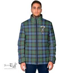Scottish MacRae Hunting Ancient Clan Crest Tartan Padded Jacket with Family Crest - Tartan Plaid Jacket ScotsTee Shop - Tartan Plaid - scotstee.com