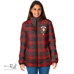 Scottish Wemyss Clan Crest Tartan Padded Jacket with Family Crest - Tartan Plaid Jacket ScotsTee Shop - Tartan Plaid - scotstee.com