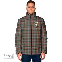 Scottish Murray of Atholl Weathered Clan Crest Tartan Padded Jacket with Family Crest - Tartan Plaid Jacket ScotsTee Shop - Tartan Plaid - scotstee.com