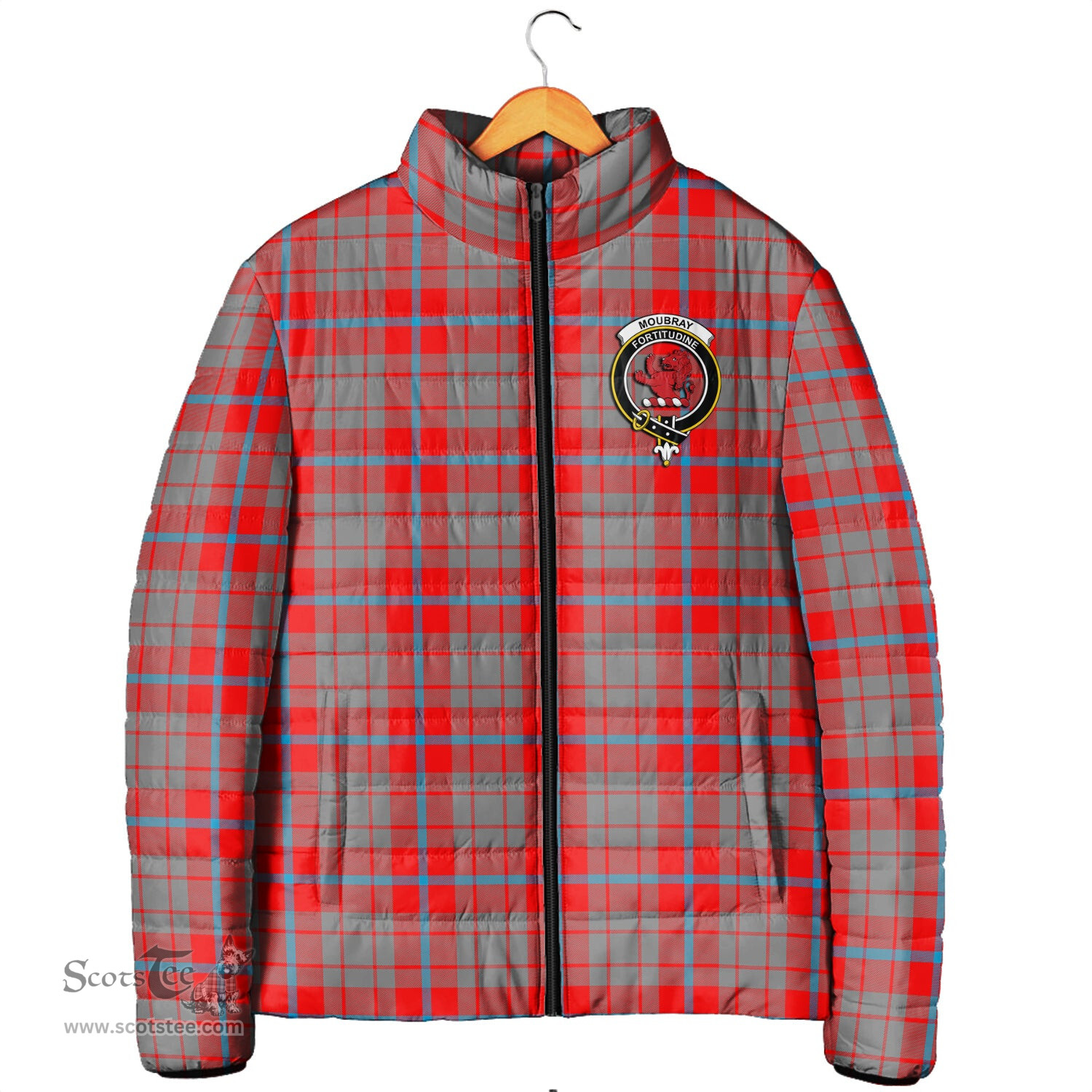 Scottish Moubray Clan Crest Tartan Padded Jacket with Family Crest - Tartan Plaid Jacket ScotsTee Shop - Tartan Plaid - scotstee.com
