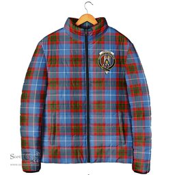 Scottish Preston Clan Crest Tartan Padded Jacket with Family Crest - Tartan Plaid Jacket ScotsTee Shop - Tartan Plaid - scotstee.com