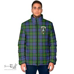 Scottish Paterson Clan Crest Tartan Padded Jacket with Family Crest - Tartan Plaid Jacket ScotsTee Shop - Tartan Plaid - scotstee.com