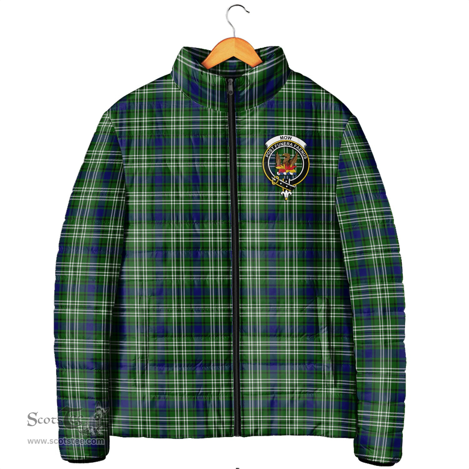 Scottish Mow Clan Crest Tartan Padded Jacket with Family Crest - Tartan Plaid Jacket ScotsTee Shop - Tartan Plaid - scotstee.com