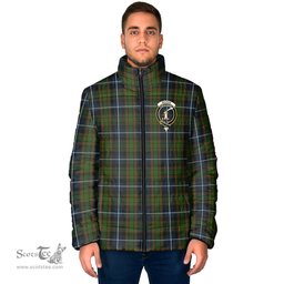 Scottish MacRae Hunting Clan Crest Tartan Padded Jacket with Family Crest - Tartan Plaid Jacket ScotsTee Shop - Tartan Plaid - scotstee.com