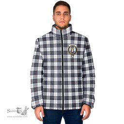 Scottish MacRae Dress Modern Clan Crest Tartan Padded Jacket with Family Crest - Tartan Plaid Jacket ScotsTee Shop - Tartan Plaid - scotstee.com