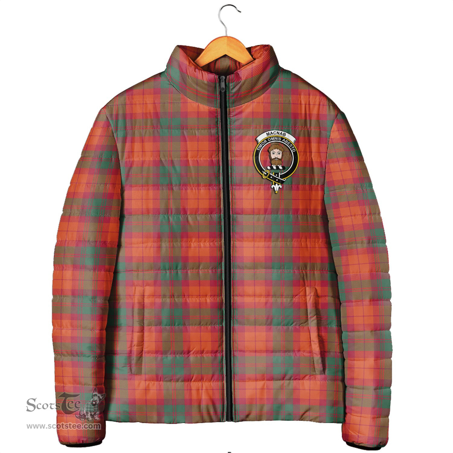 Scottish MacNab Ancient Clan Crest Tartan Padded Jacket with Family Crest - Tartan Plaid Jacket ScotsTee Shop - Tartan Plaid - scotstee.com