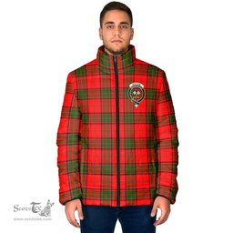Scottish Maxtone Clan Crest Tartan Padded Jacket with Family Crest - Tartan Plaid Jacket ScotsTee Shop - Tartan Plaid - scotstee.com